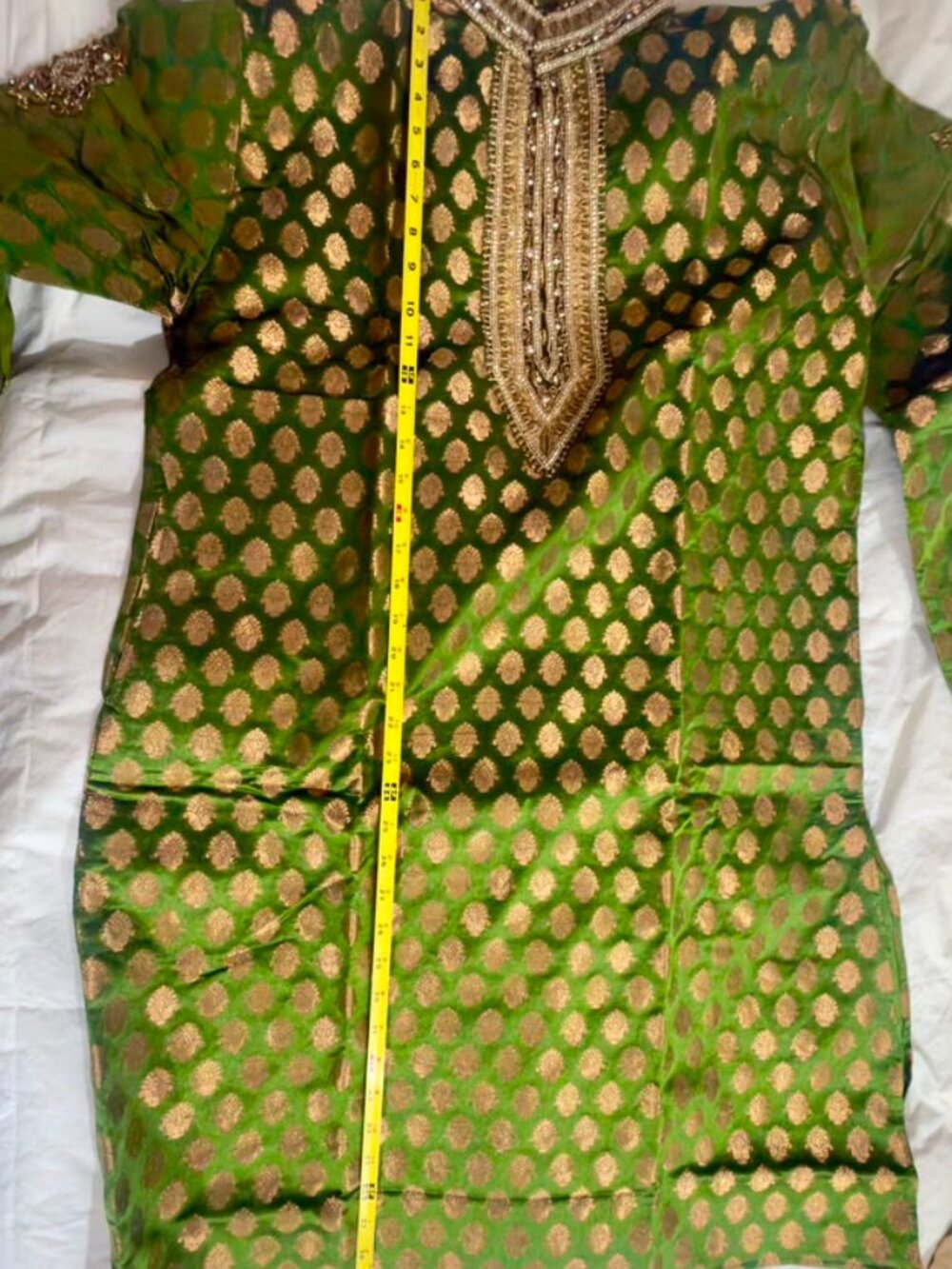Men’s Grand Designer Sherwani Kurta pyjama Dupatta and shoe size XL - Picture 12 of 16